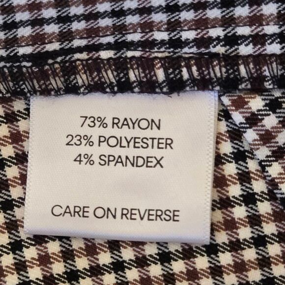 Tommy Hilfiger Womens Micro Check Pull On Ankle Trouser Pants Black Brown Size 6 - Picture 7 of 13